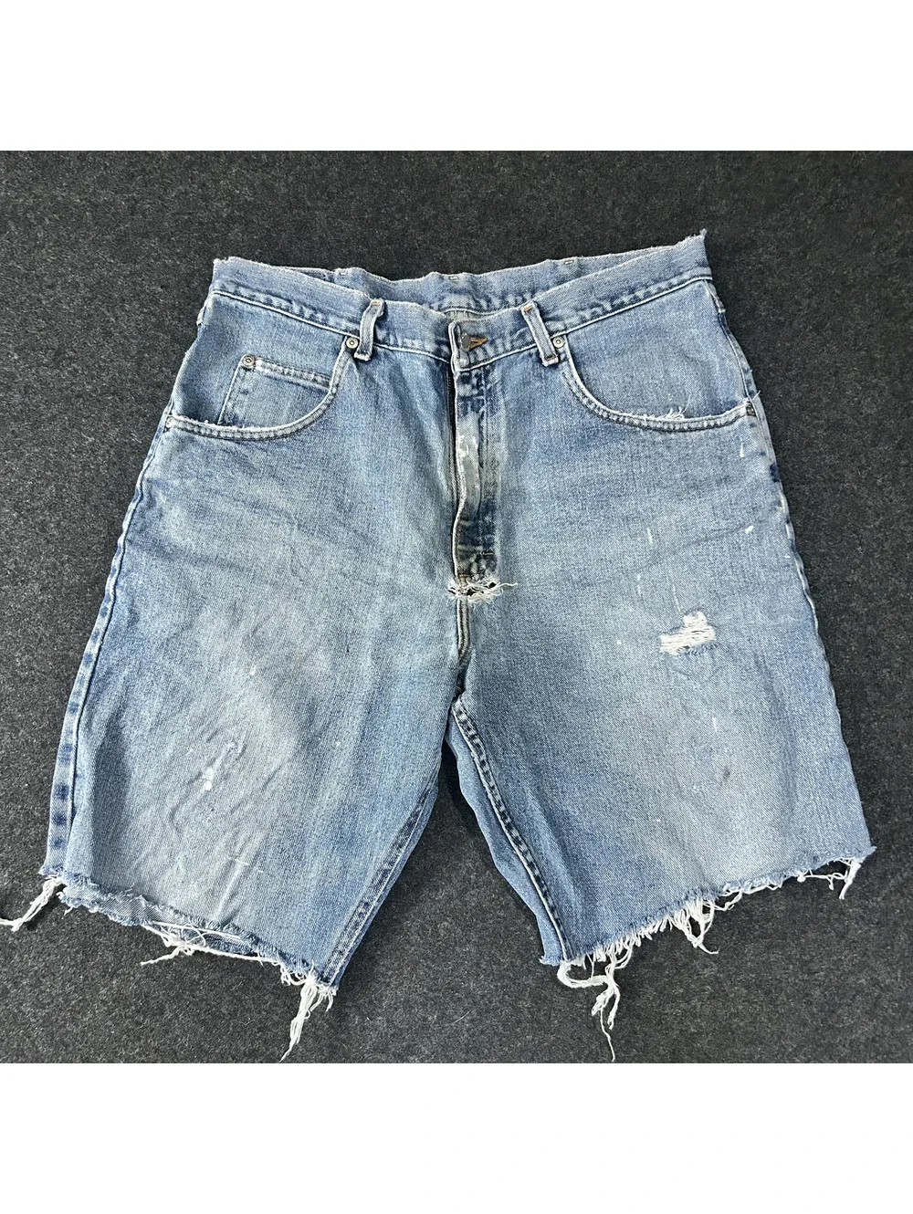 Vintage Wrangler Silver Edition Cutoff Denim Jean Shorts Light Wash Size 34